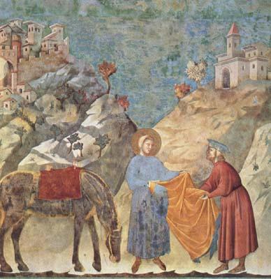 GIOTTO di Bondone St Francis Giving his Cloak to a Poor Man (mk08) oil painting picture